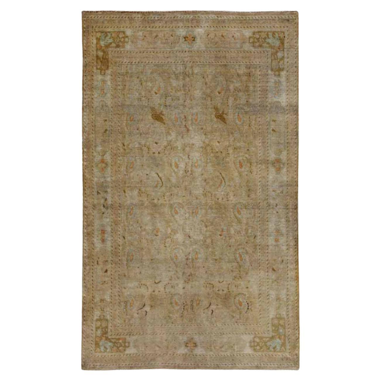 Persischer Bijar Kleiner Teppich CIRCA 1910 - Wolle Braun Elfenbein Taupe Design - 91398