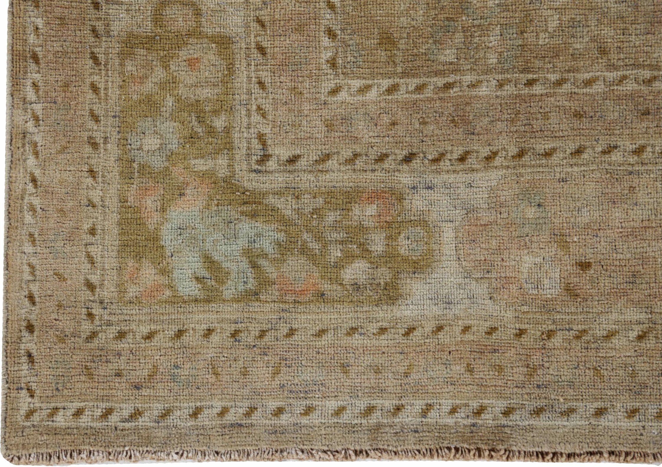 Persischer Bijar Kleiner Teppich CIRCA 1910 - Wolle Braun Elfenbein Taupe Design - 91403 (20. Jahrhundert) im Angebot