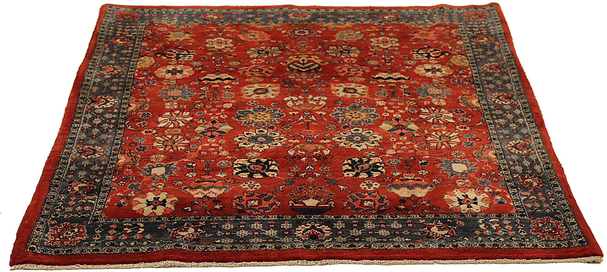 Entdecken Sie die Eleganz des persischen Bijar mit dem kleinen Teppich von ca. 1940. Dieses exklusive Design aus Wolle und MarineblauRotGelb ist perfekt, um Ihren Raum zu verschönern.