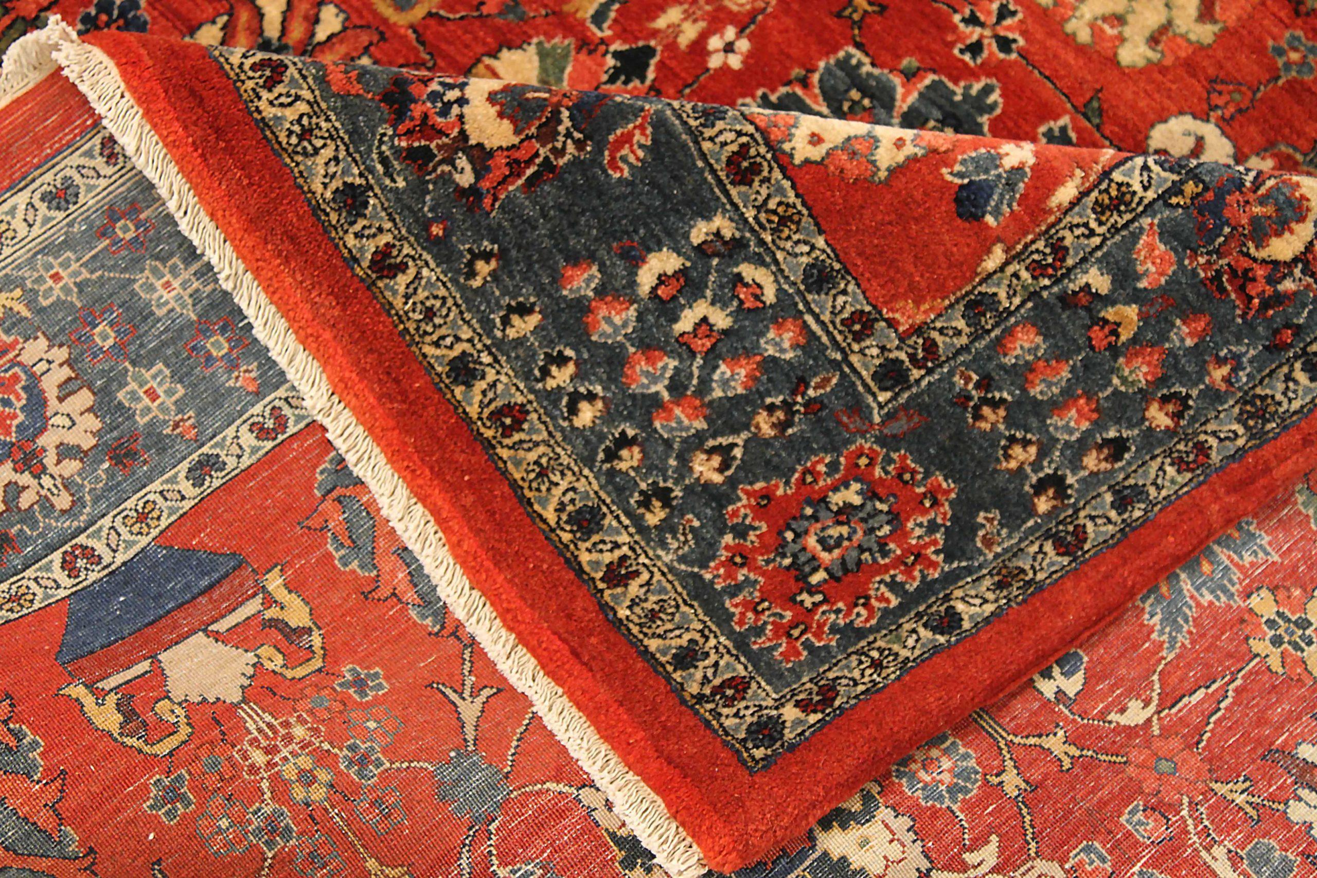 Persischer Bijar Kleiner Teppich CIRCA 1940 - Wolle Marineblau Rot Gelb 72684 im Zustand „Hervorragend“ im Angebot in Dallas, TX