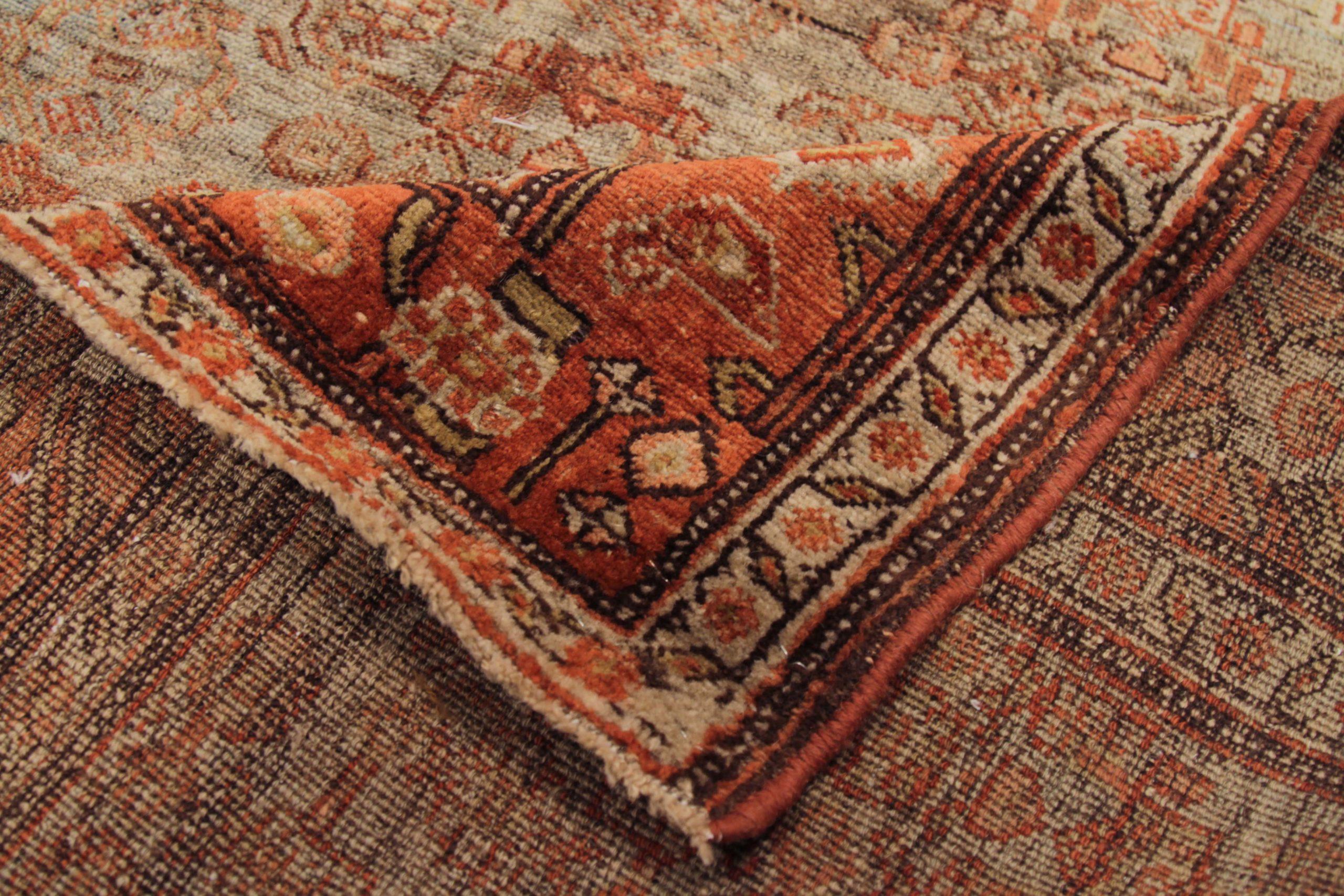 Persischer Bijar Small Teppich - Wolle Blau Braun Rot Design - 88777 im Zustand „Hervorragend“ im Angebot in Dallas, TX
