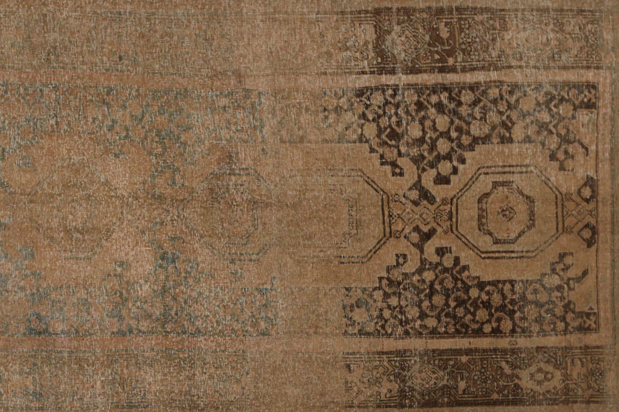 Persischer Bijar Small Teppich - Wolle Blau Braun Taupe Design - 97420 im Zustand „Hervorragend“ im Angebot in Dallas, TX