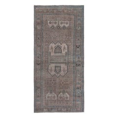 Persischer Bijar Small Teppich - Wolle Blau Braun Taupe Design - 97614