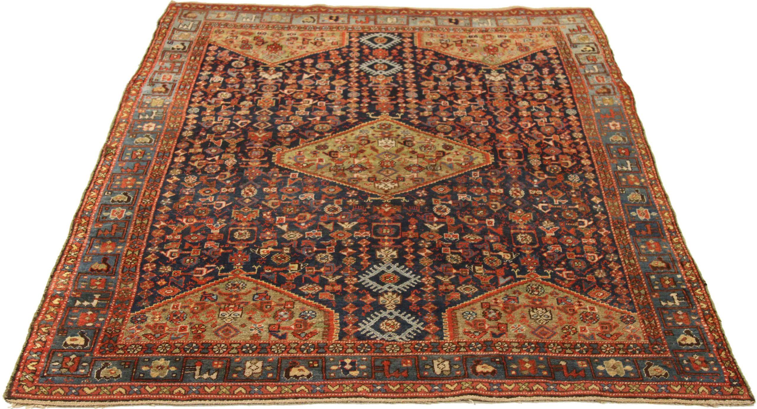 Entdecken Sie die Eleganz des persischen Bijar mit dem kleinen Teppich. Dieses exklusive Design aus Wolle und BlauGrünMarineblauRot ist perfekt, um Ihren Raum zu verschönern.