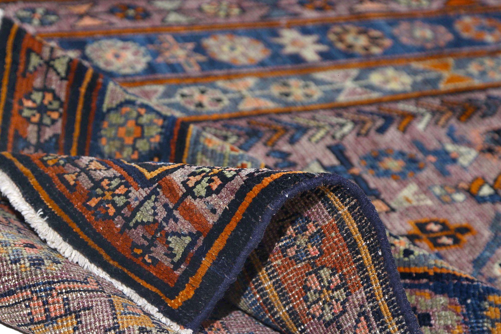 Persischer Bijar Kleiner Teppich aus Wolle mit blauem Reversdesign - 97483 (20. Jahrhundert) im Angebot
