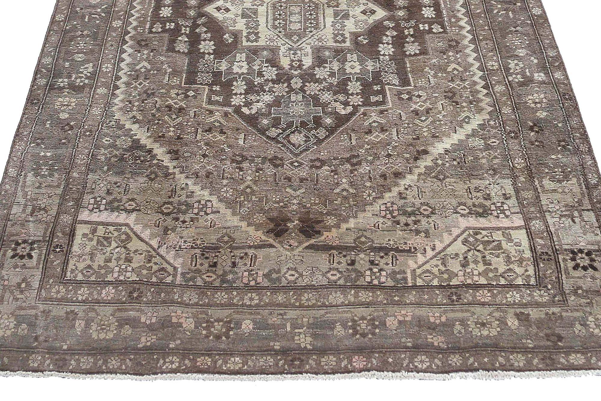Alfombra Persa Bijar Small Design - Lana Marrón - 96778 siglo XX en venta
