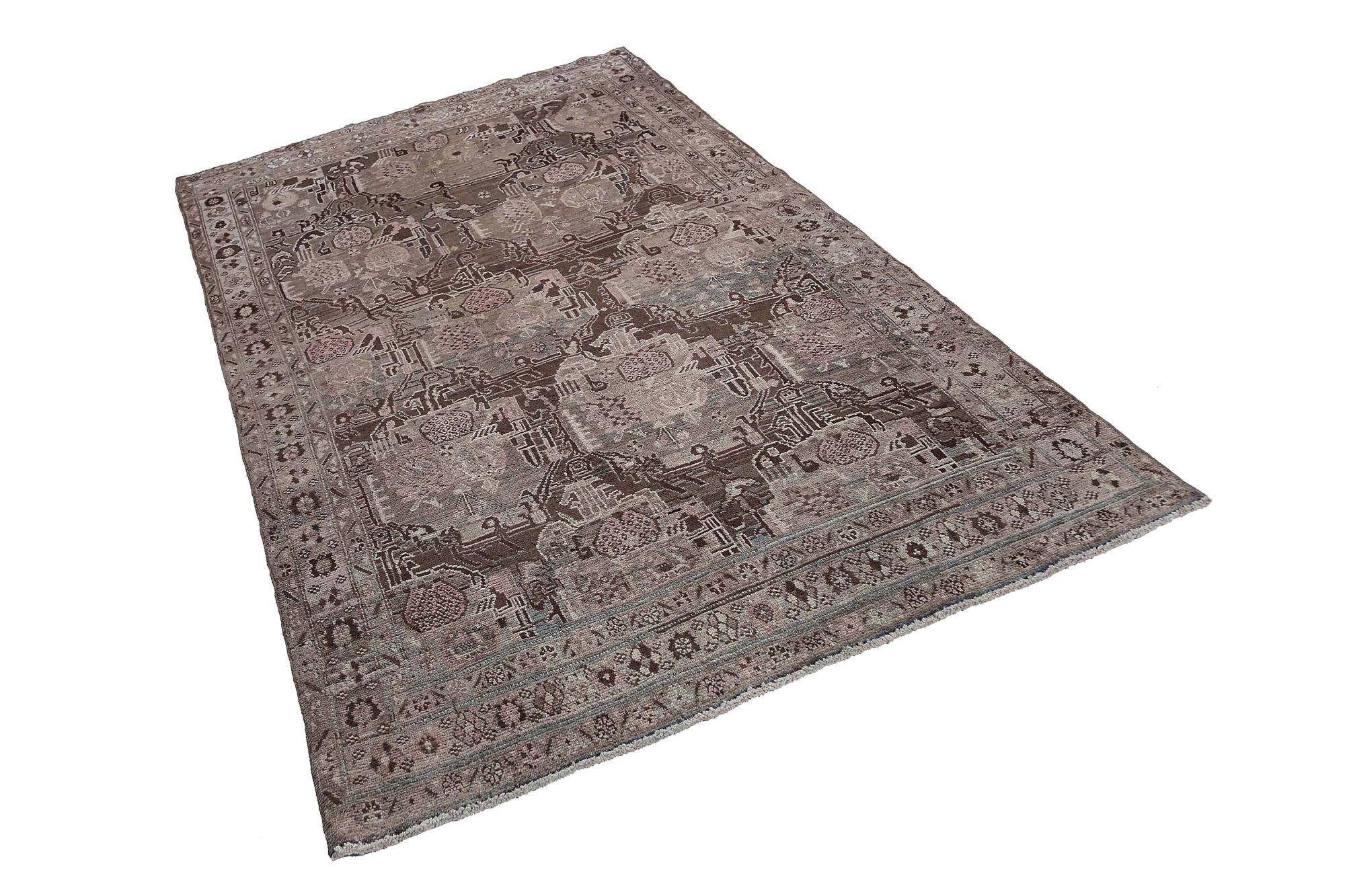 Persischer Bijar Small Teppich - Wolle Brown Design - 97109 (Irakisch) im Angebot