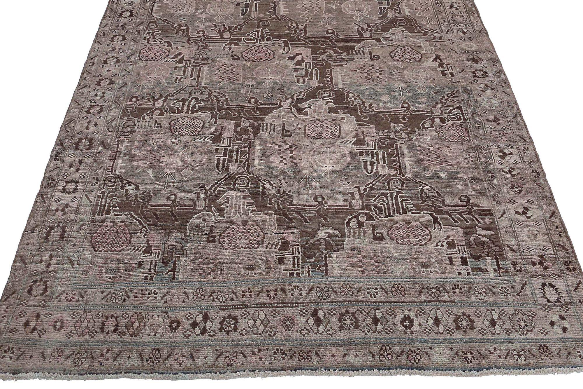 Persischer Bijar Small Teppich - Wolle Brown Design - 97109 im Zustand „Hervorragend“ im Angebot in Dallas, TX
