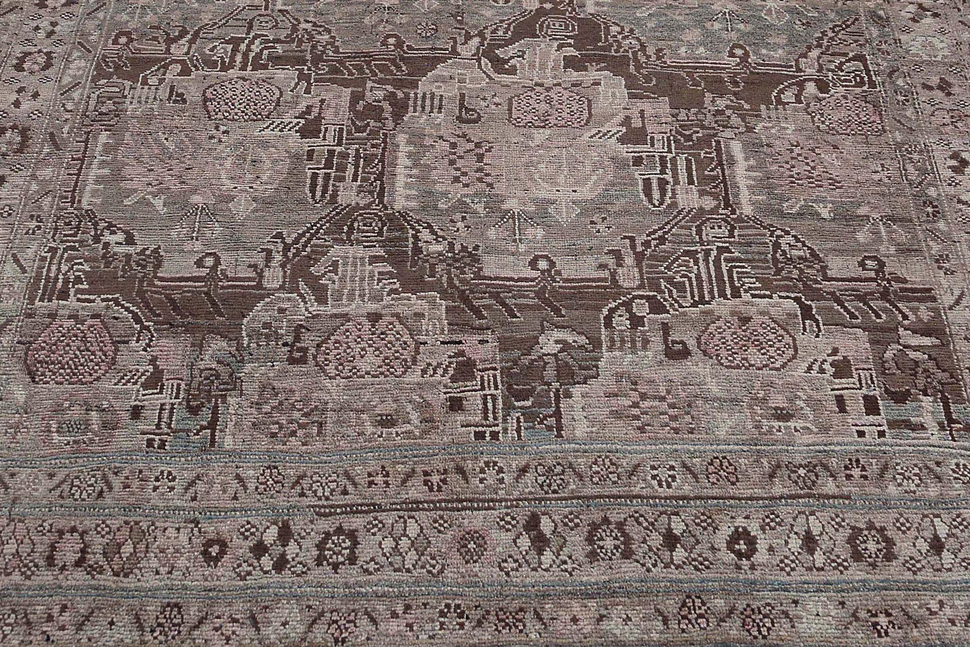 Persischer Bijar Small Teppich - Wolle Brown Design - 97109 (20. Jahrhundert) im Angebot