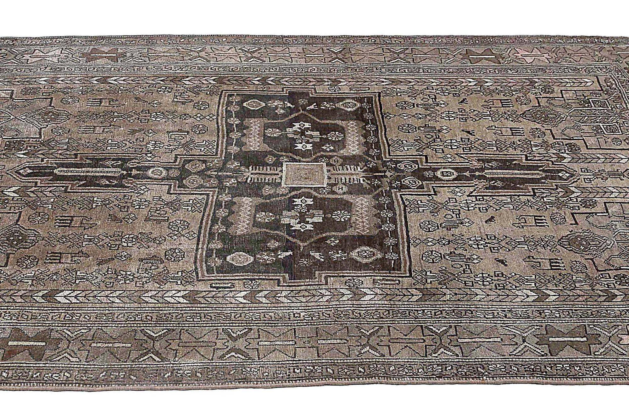 XX secolo Tappeto persiano Bijar Small - Disegno in lana marrone - 97619 in vendita