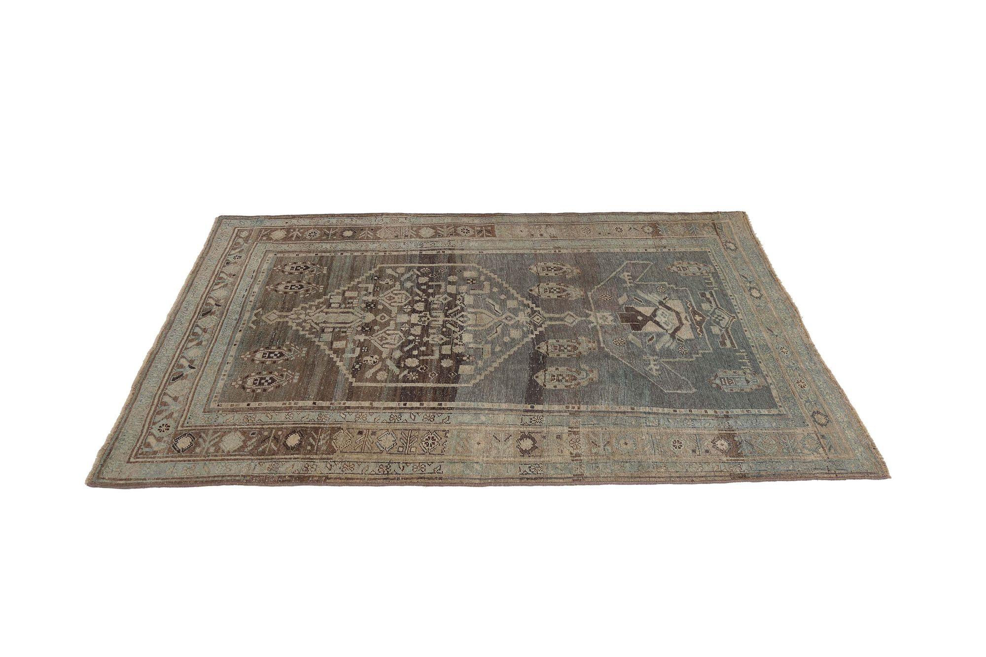 Tappeto persiano Bijar Small - Disegno in lana marrone - 97646 In condizioni ottime in vendita a Dallas, TX