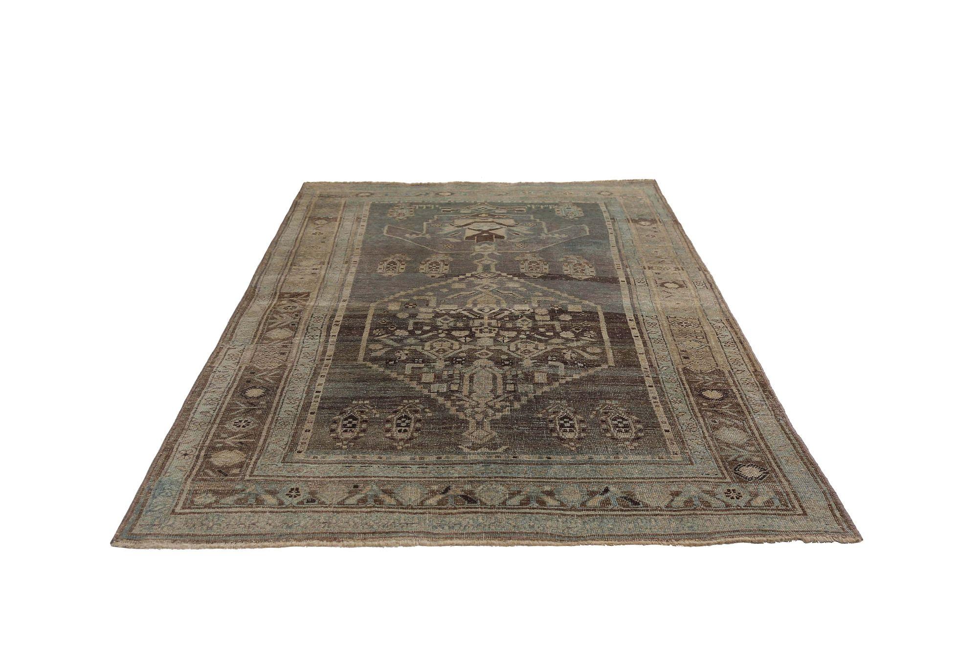 XX secolo Tappeto persiano Bijar Small - Disegno in lana marrone - 97646 in vendita