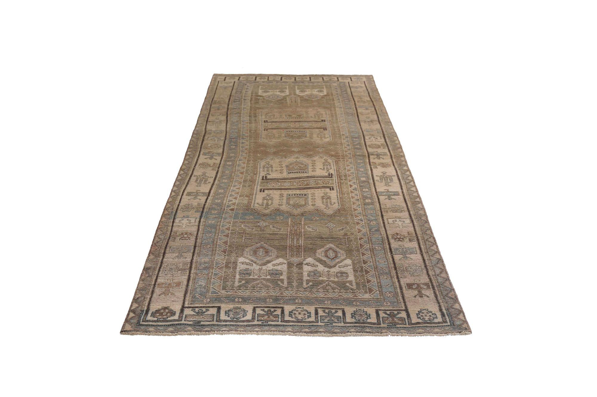 Persischer Bijar Small Teppich - Wolle Brown Design - 97647 (20. Jahrhundert) im Angebot