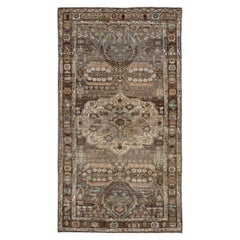 Tappeto persiano Bijar Small - Lana Marrone Avorio Design - 91494