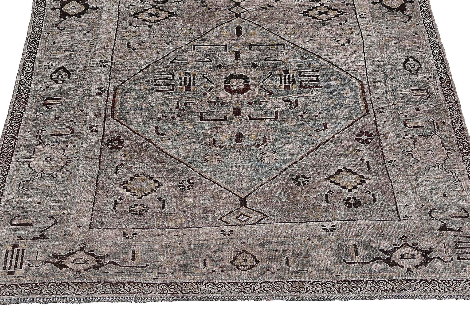 Persischer Bijar Small Teppich - Wolle Braun Elfenbein Design - 97114 im Zustand „Hervorragend“ im Angebot in Dallas, TX