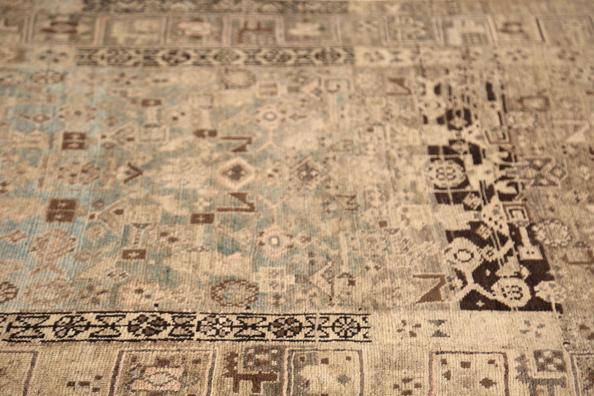 XX secolo Tappeto persiano Bijar Small - Lana Marrone Azzurro Taupe Design - 97672 in vendita