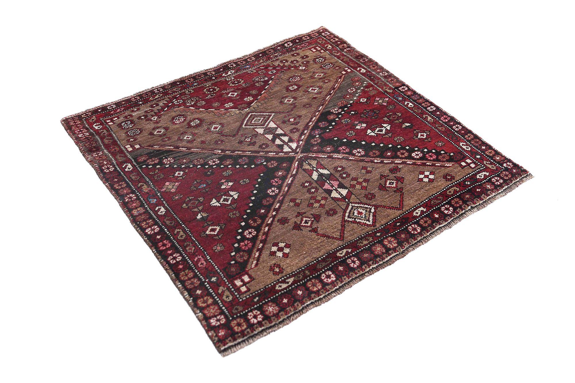 Persischer Bijar Small Teppich - Wolle Braun Rot Design - 96667 (20. Jahrhundert) im Angebot