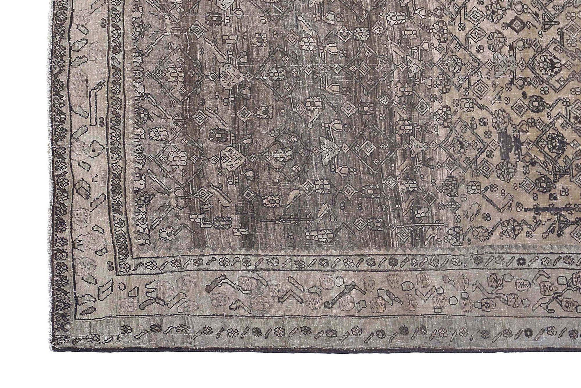 XX secolo Tappeto persiano Bijar Small - Lana Marrone Taupe Design - 97625 in vendita