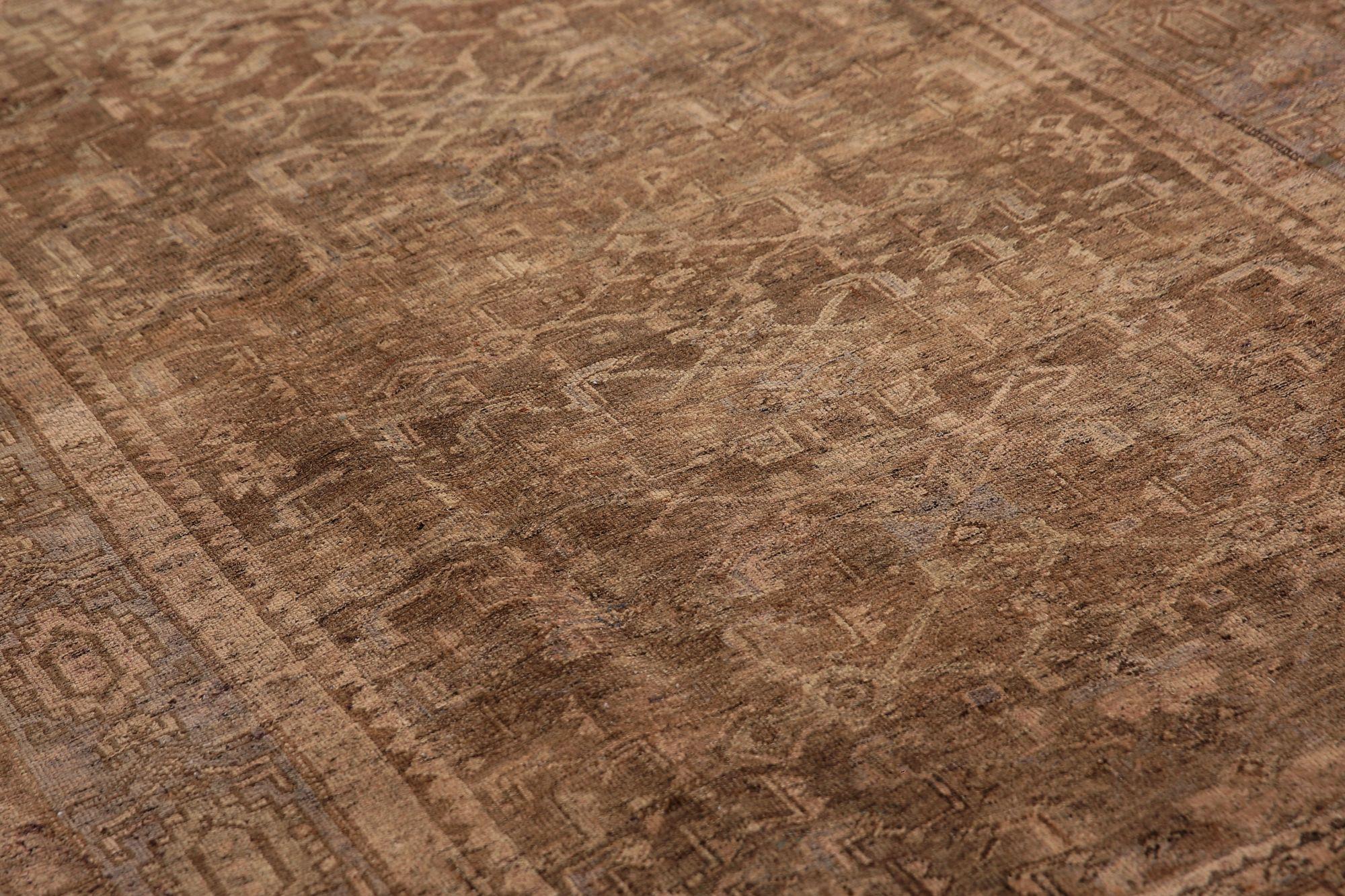 Iracheno Tappeto persiano Bijar Small - Lana Marrone Taupe Design - 97718 in vendita