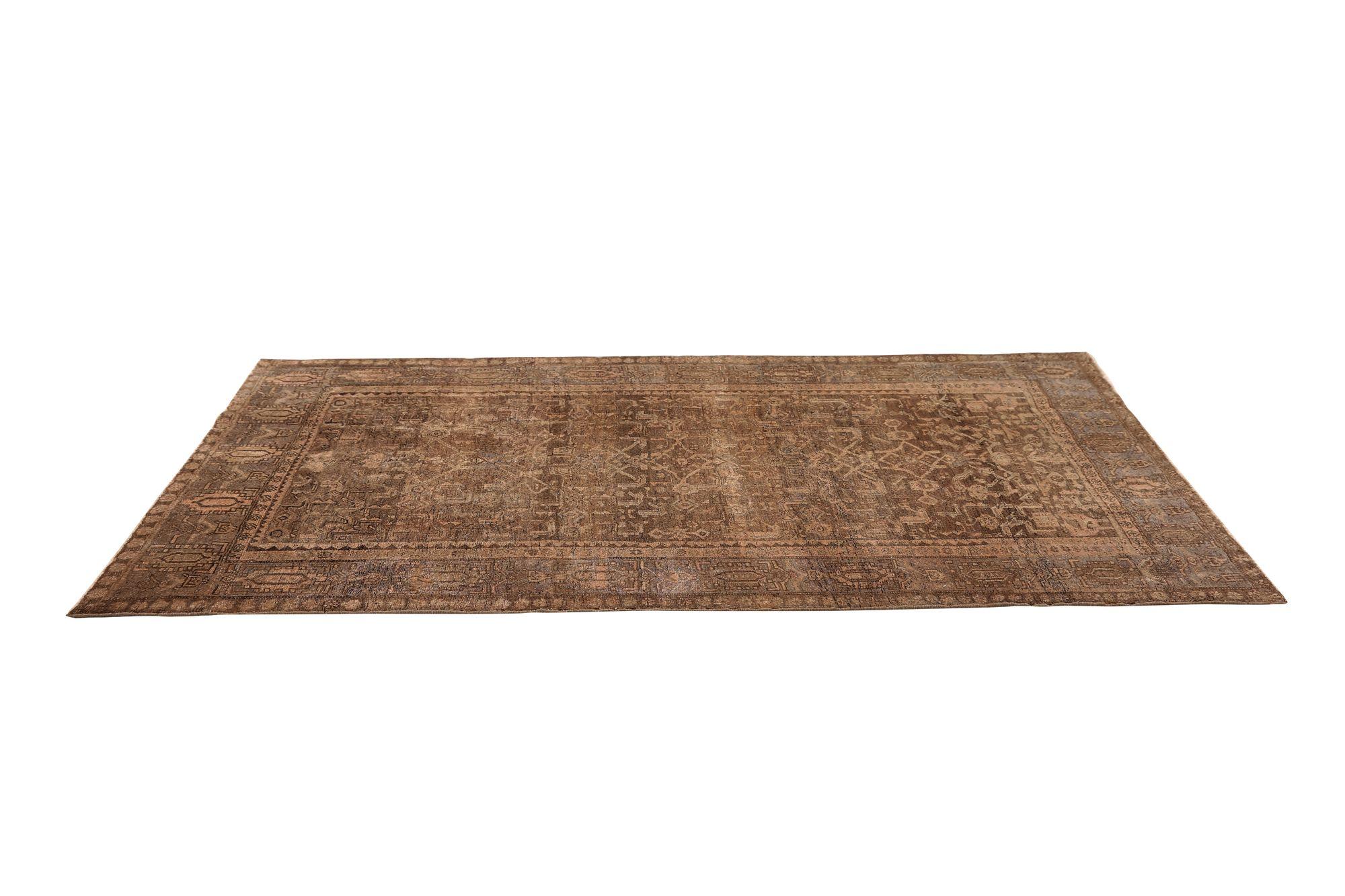 XX secolo Tappeto persiano Bijar Small - Lana Marrone Taupe Design - 97718 in vendita