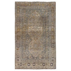 Persischer Bijar Kleiner Teppich - Wolle Grau Elfenbein Gelb Design - 91464