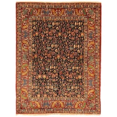 Persischer Bijar Kleiner Teppich - Wolle Grün Marineblau Rot Gelb - 76030