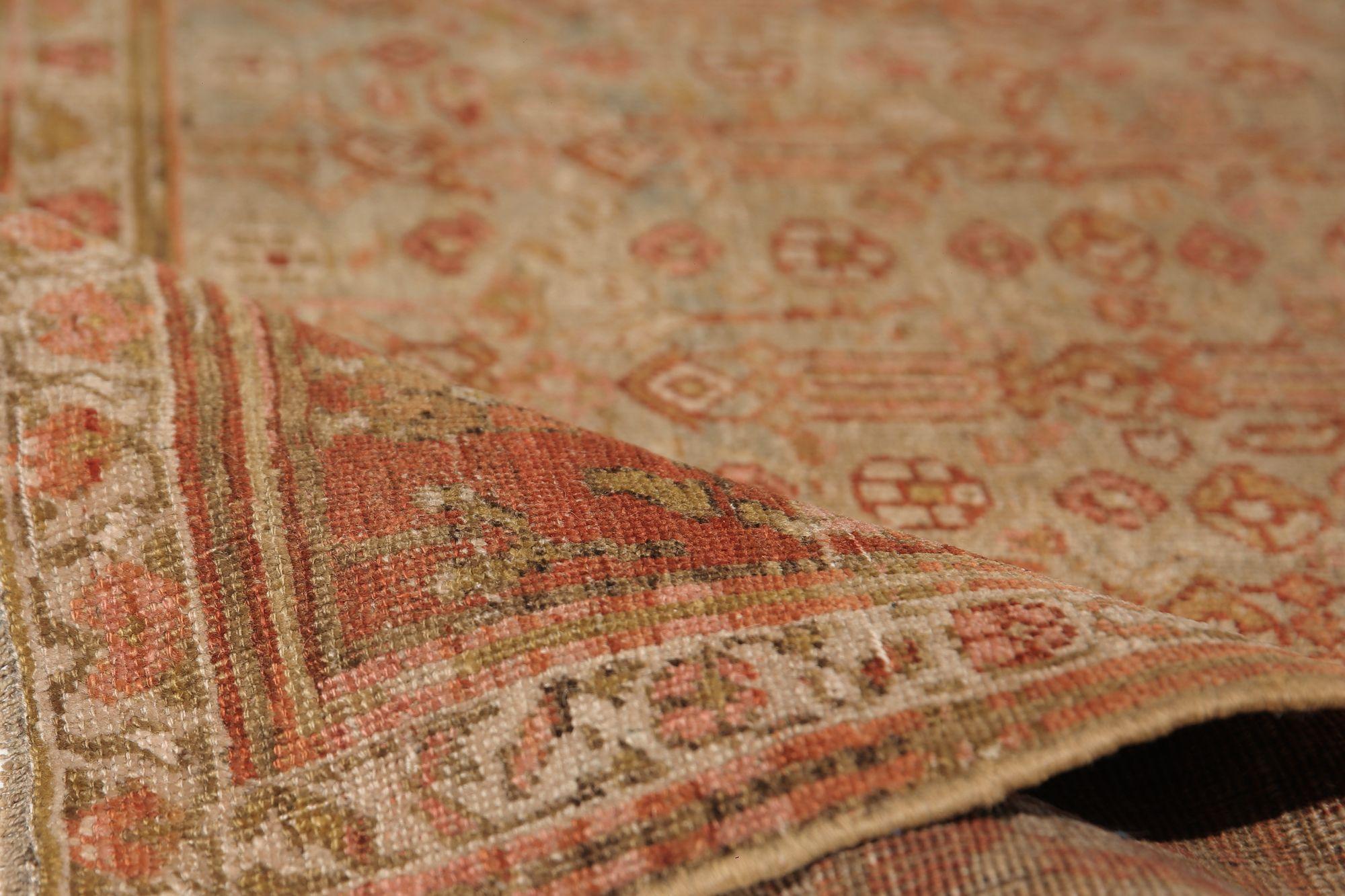 Persischer Bijar Kleiner Teppich - Wolle Elfenbeinrot Design - 97705 im Zustand „Hervorragend“ im Angebot in Dallas, TX