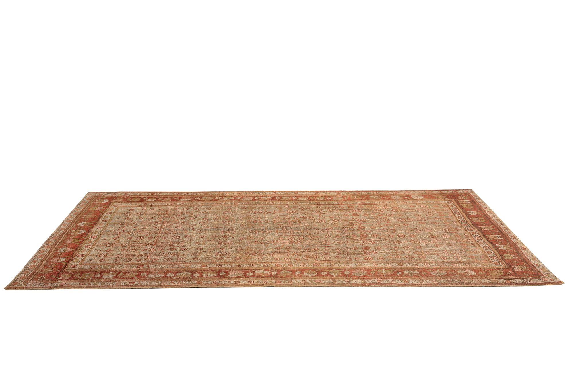 Persischer Bijar Kleiner Teppich - Wolle Elfenbeinrot Design - 97705 (20. Jahrhundert) im Angebot