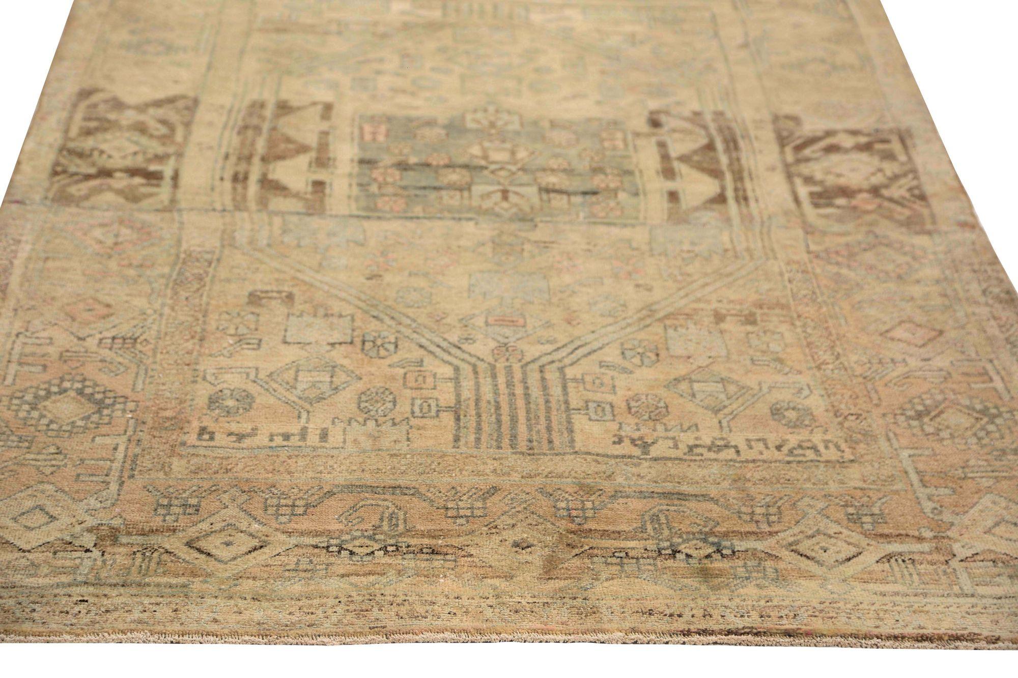 Persischer Bijar Kleiner Teppich - Wolle Elfenbein Taupe Design - 96725 (Irakisch) im Angebot