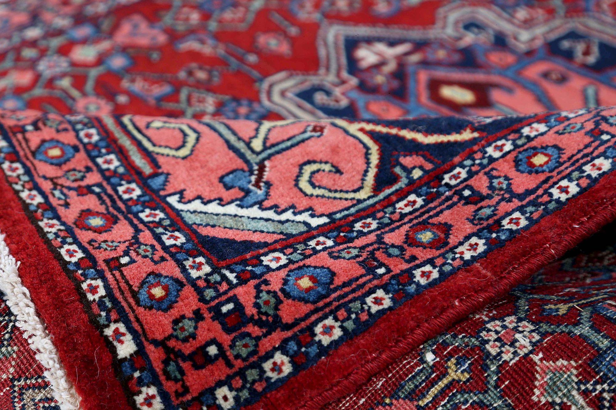 Persischer Bijar Kleiner Teppich - Wolle Rot Design - 97076 (Irakisch) im Angebot