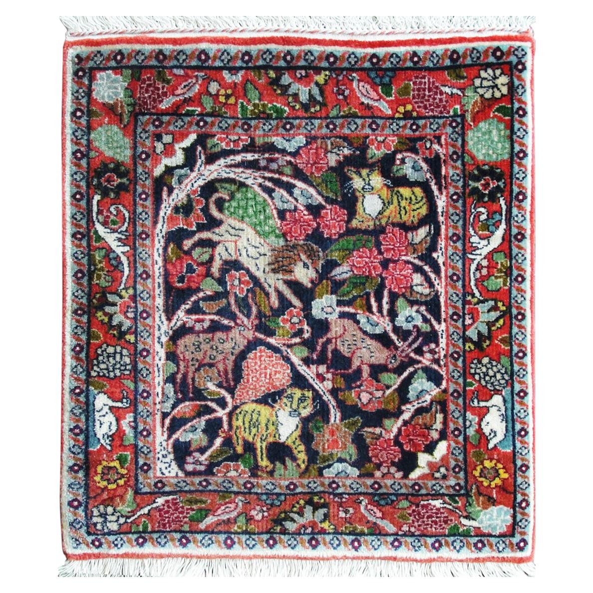 Persian Bijar, the Lion Rug For Sale