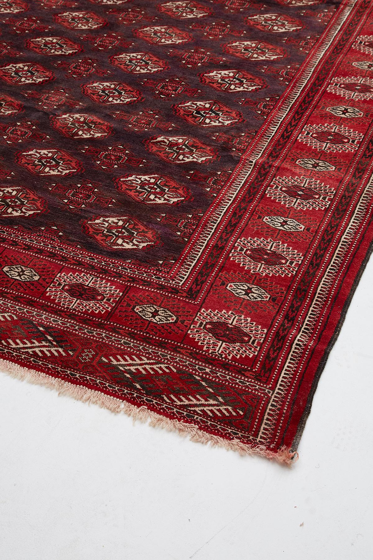 Wool Persian Bokhara Turkoman Handwoven Rug