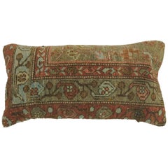 Persian Bolster Rug Pillow in Caramel Brown Terracotta Accents