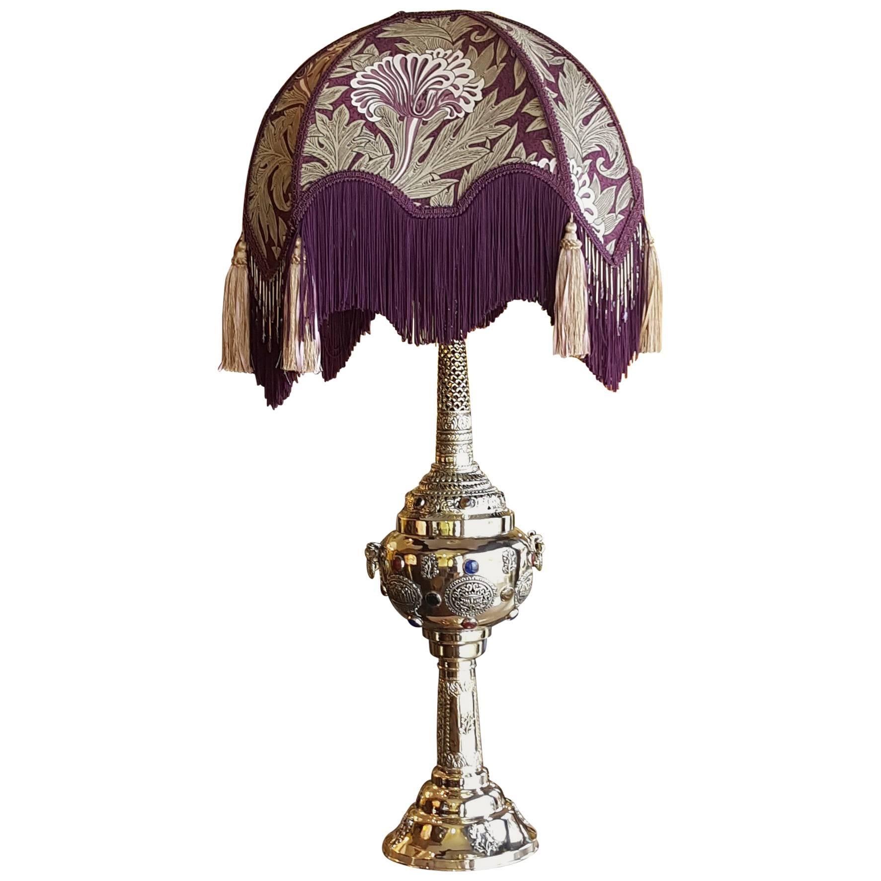 Persian Brass Incense Burner, Converted to Lamp