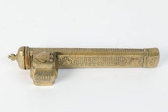 Persian Brass Inkwell Qalamdan with Arabic Calligraphy Writing