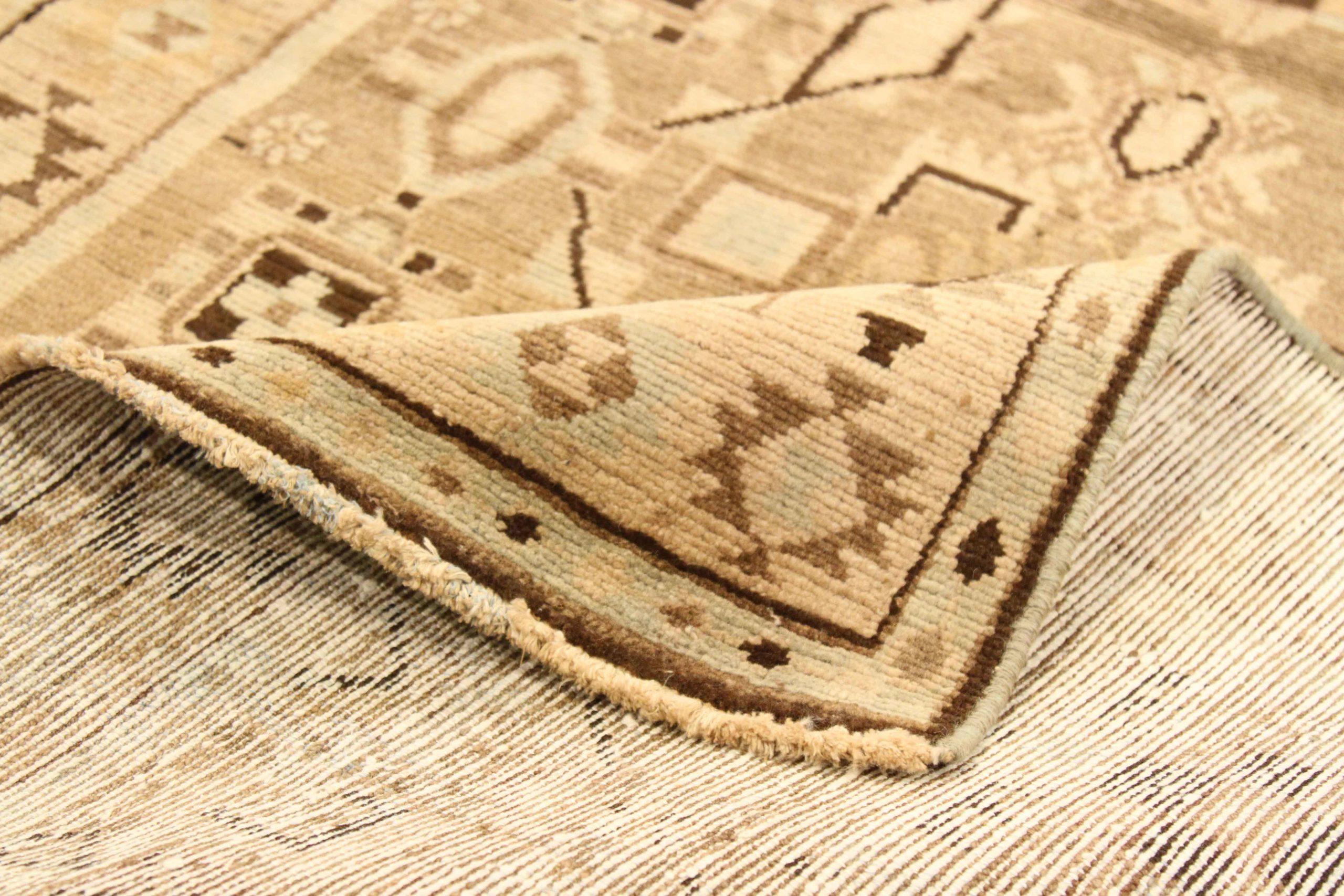 Iracheno Tappeto Persiano Broojerd Runner - Lana Marrone Avorio Taupe Design - 75792 in vendita