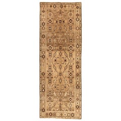 Persischer Broojerd Läufer Teppich - Wolle Braun Elfenbein Taupe Design - 75792