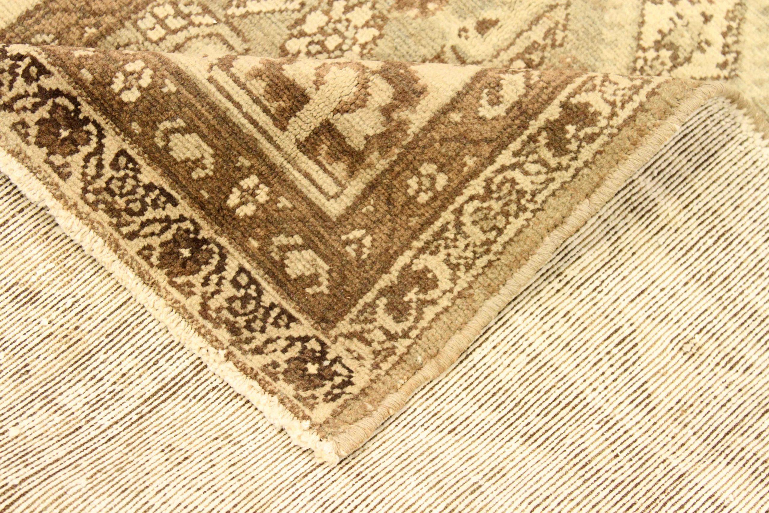 Persischer Broojerd Kleiner Teppich - Wolle Braun Elfenbein Taupe Design - 75670 (Asiatisch) im Angebot