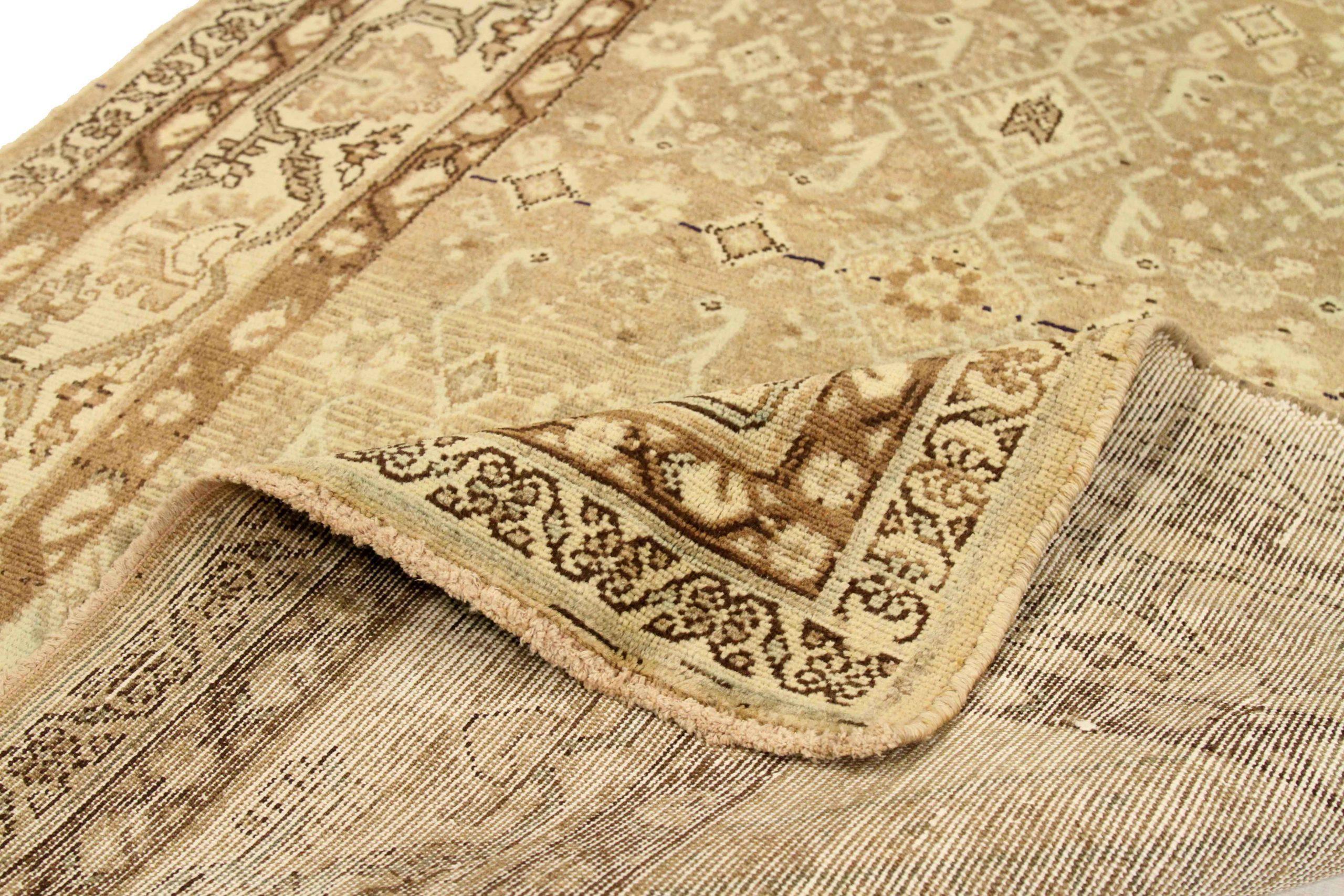 Persischer Broojerd Kleiner Teppich - Wolle Braun Elfenbein Taupe Design - 75725 (Asiatisch) im Angebot