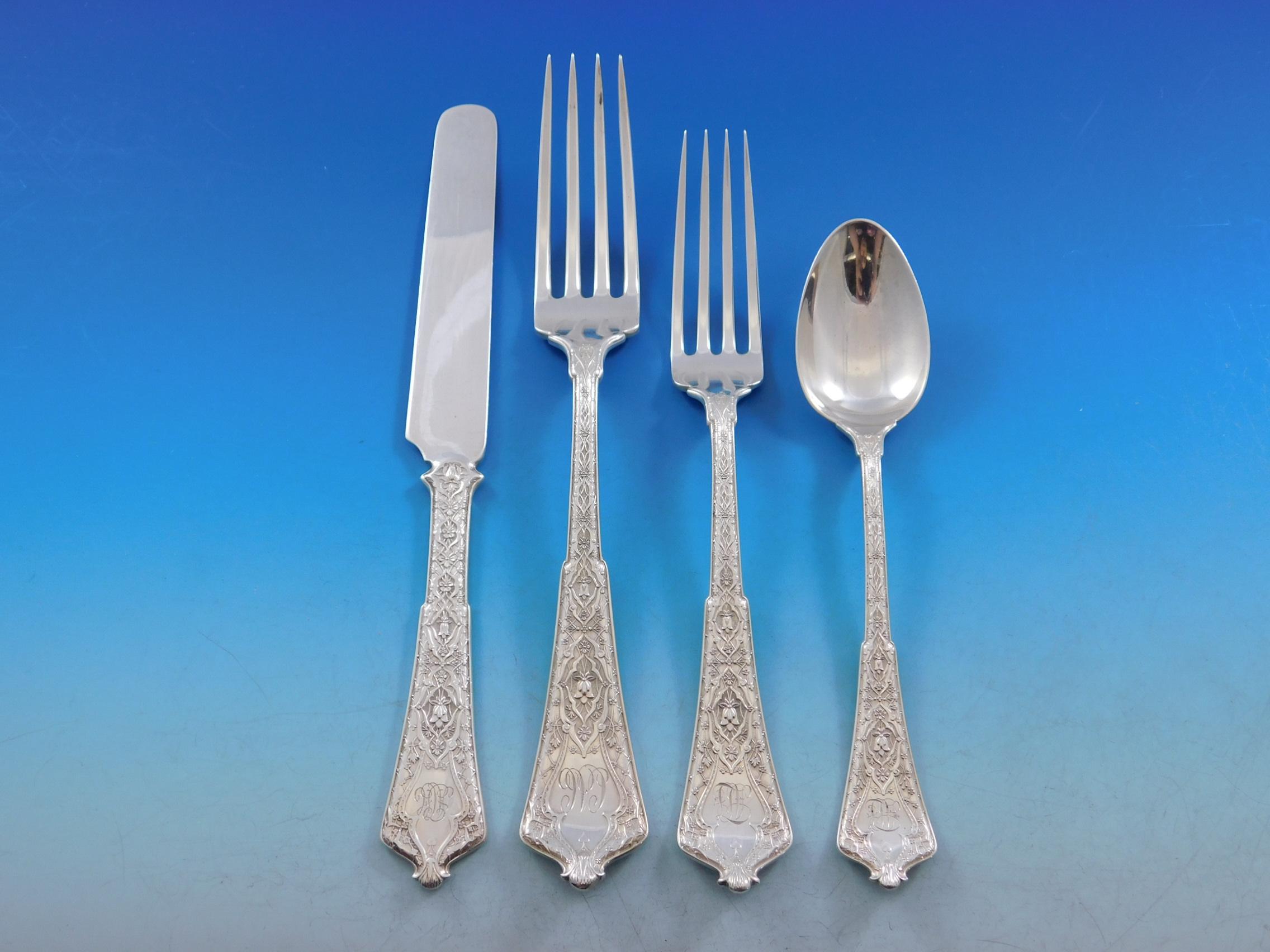 Persian by Tiffany and Co Sterling Silver Flatware Set for 24 Service 147 Pcs In Excellent Condition For Sale In Big Bend, WI
