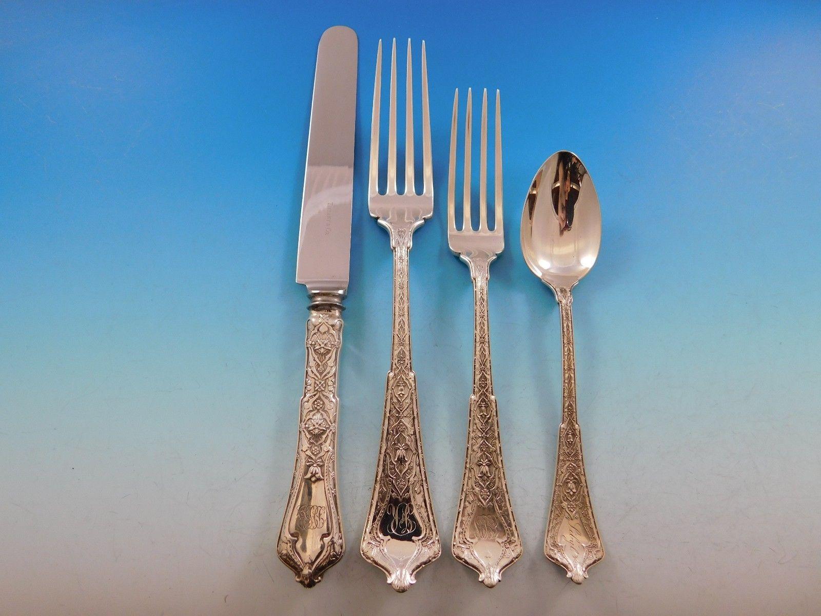 Juego de Cubiertos de Plata de Ley Persa by Tiffany 92 Piezas Estadounidense en venta