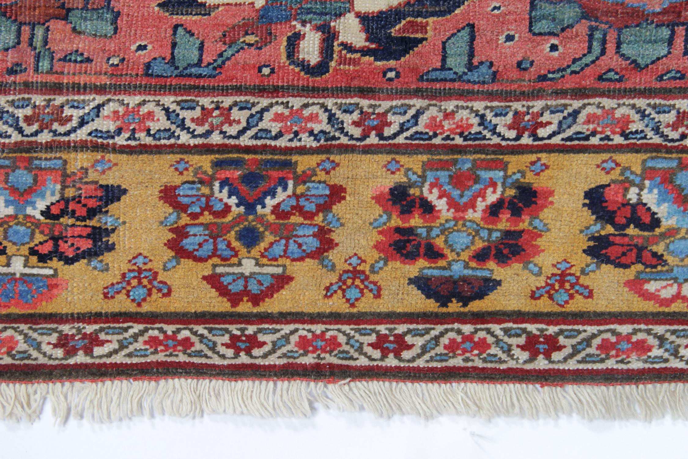 Antiker Teppich Rost Teppich Zeigler Orientalisch Floral Wohnzimmer Teppich CHR45 (Kasachisch) im Angebot