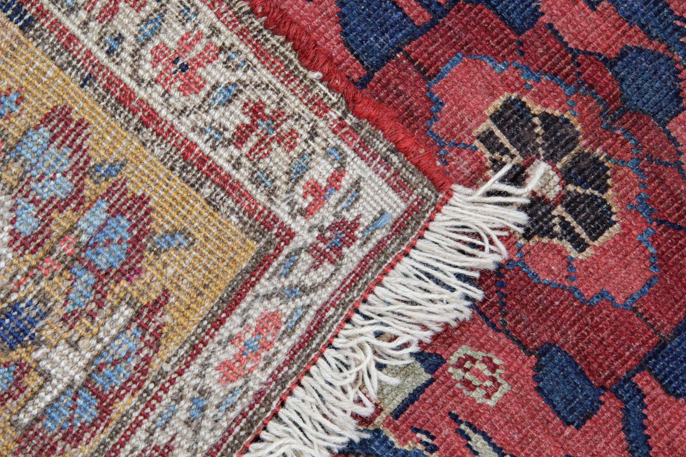 Azerbaijani Antique Rug Rust Carpet Zeigler Oriental Floral Livingroom Rug CHR45 For Sale