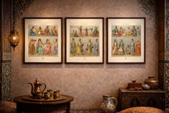 Persian Costume Lithographs, Musicians & Figures, Paris c.1888 Set of 3