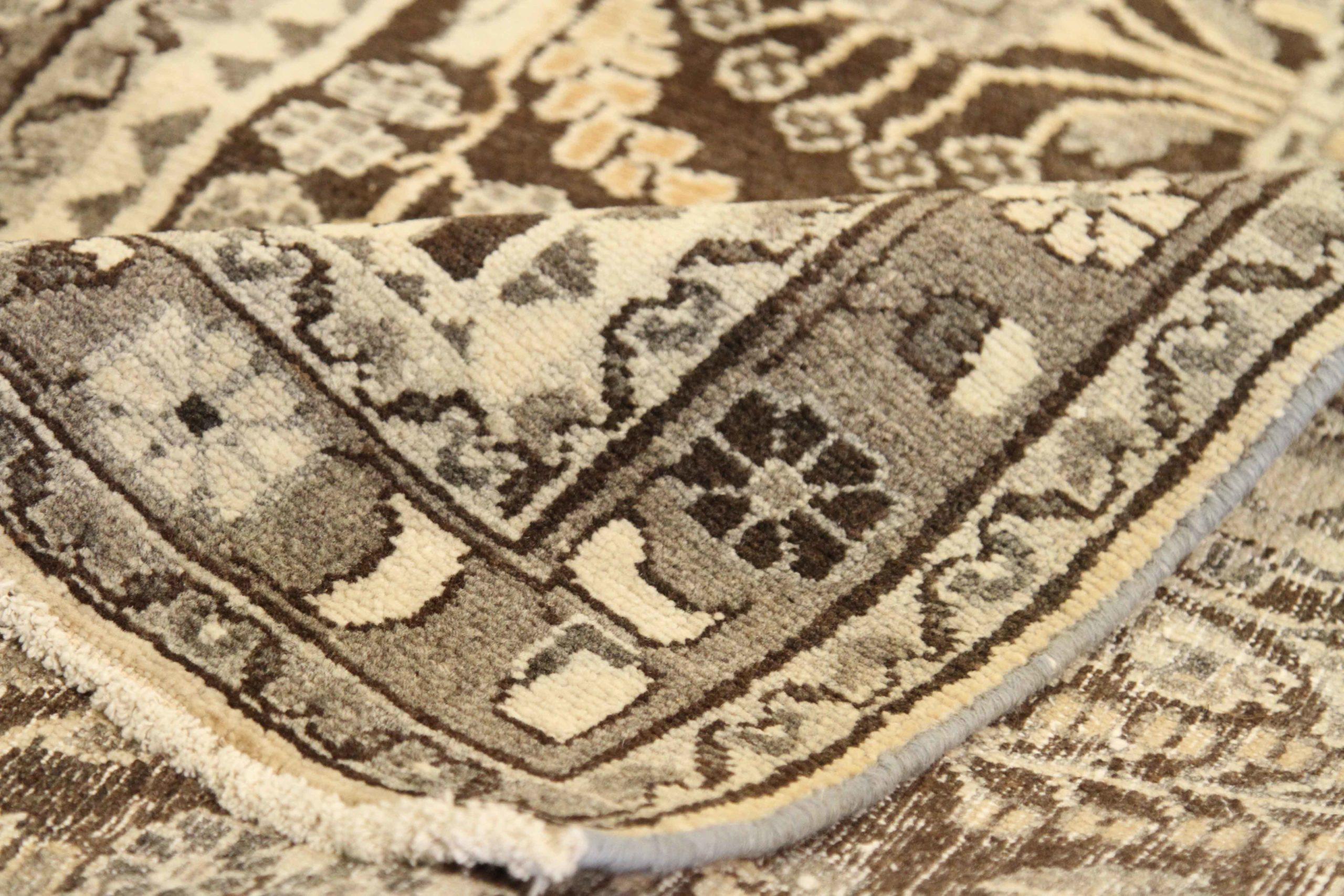 Alfombra Persa Dargezin Circa 1910 - Lana Marrón Marfil 74057 Asiático en venta