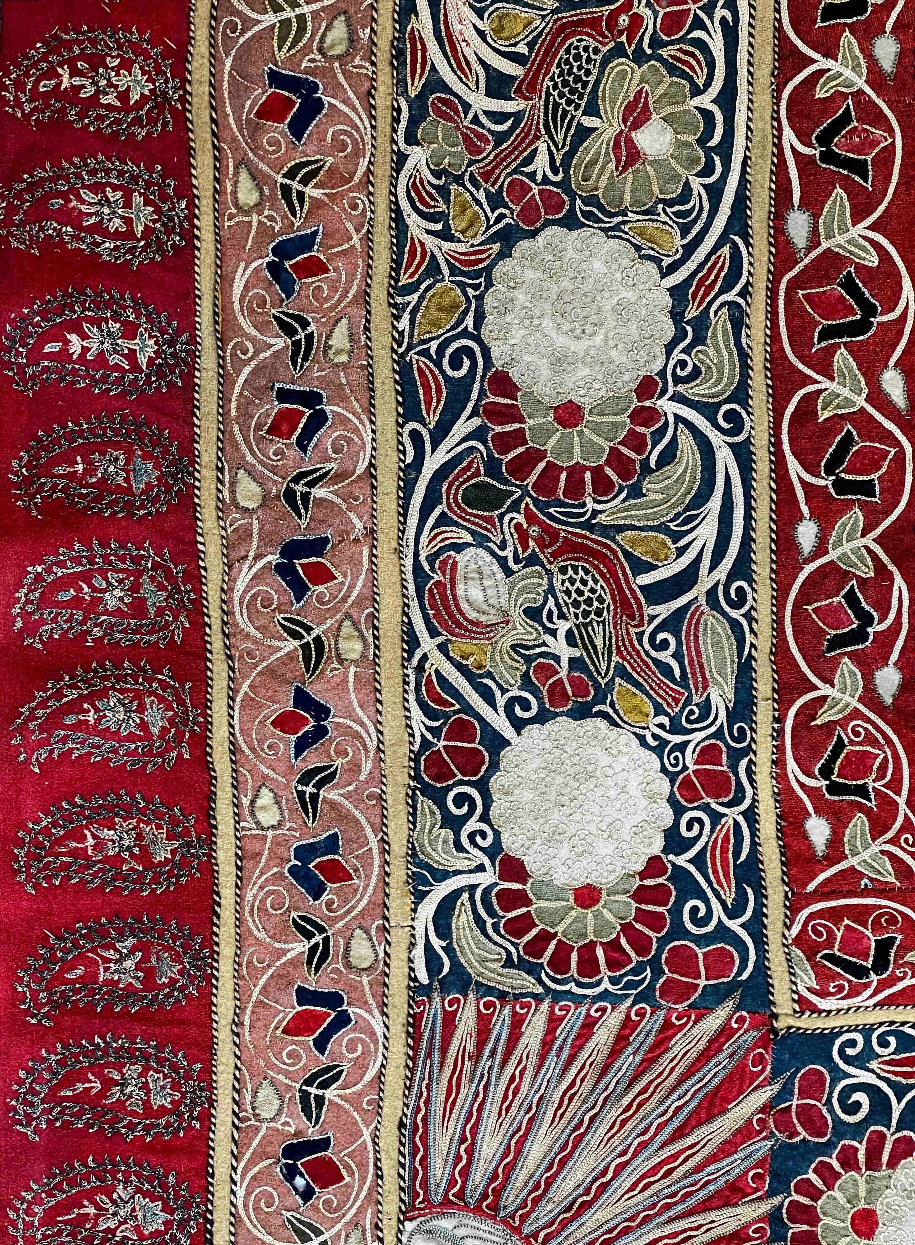Wool Persian Decorative Fabric of 19th century  (RESHT) Rashtidouzi - N°1215 For Sale