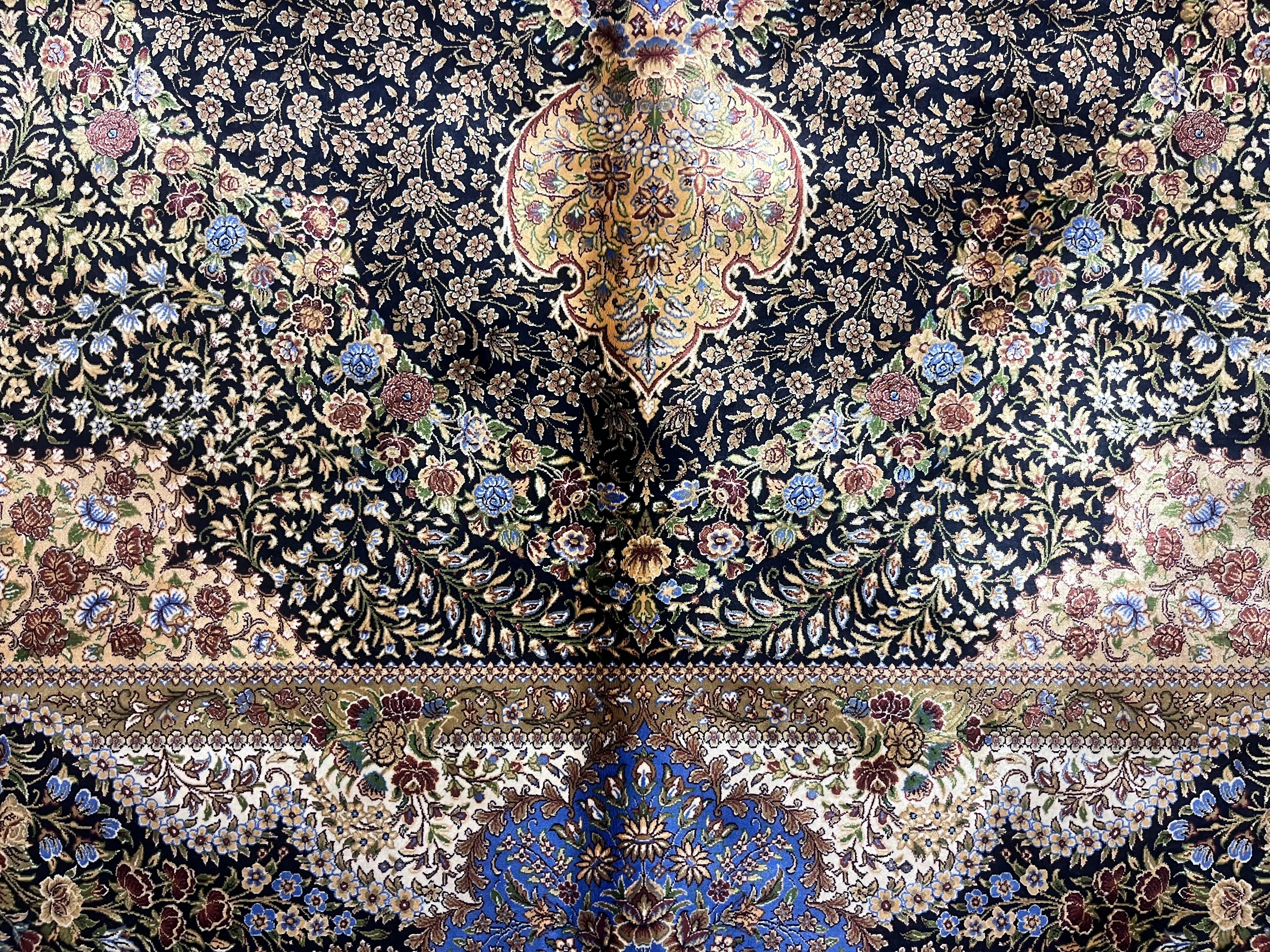 Contemporary Persian Design Silk Rug 6’4