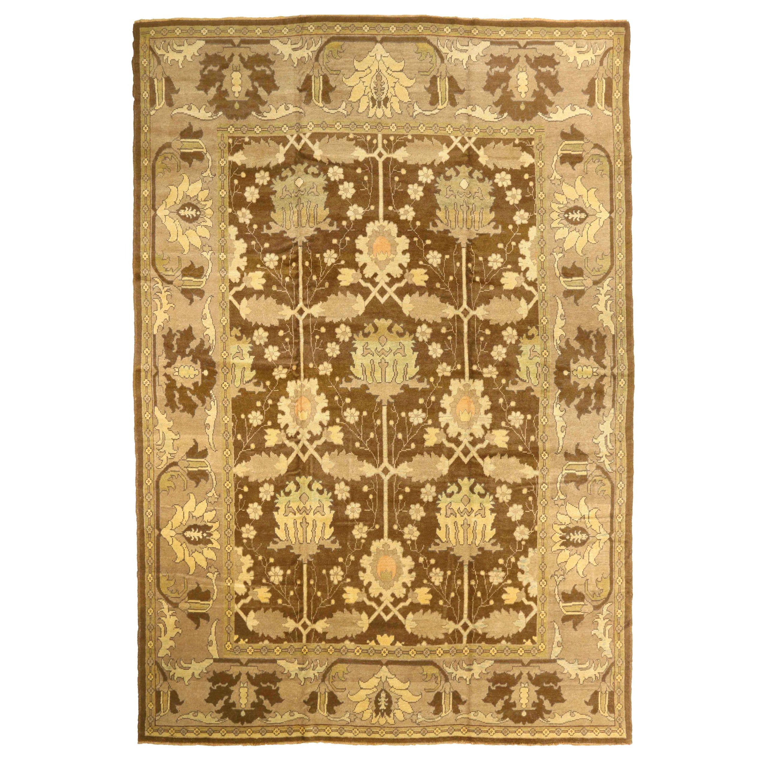 Tappeto persiano Donegal Over Size Circa 1910 - Lana Marrone Avorio Giallo 73951 in vendita