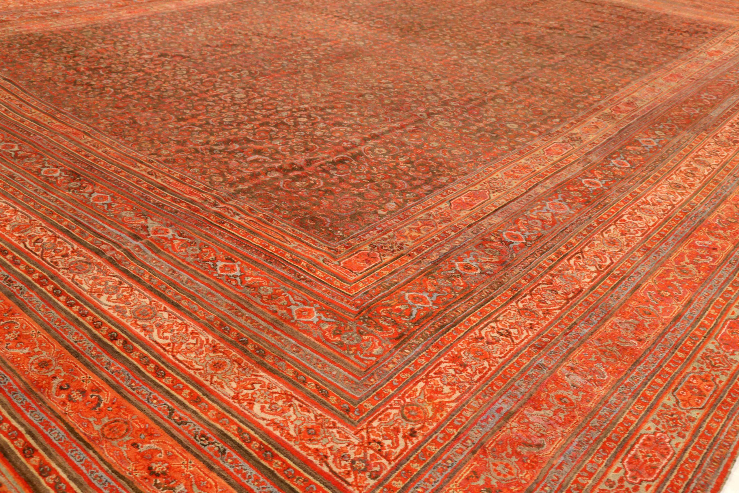 Persischer Dorokhsh Over Size-Teppich aus Wolle Circa 1880 - Marineblau Rot 74194 (Asiatisch) im Angebot