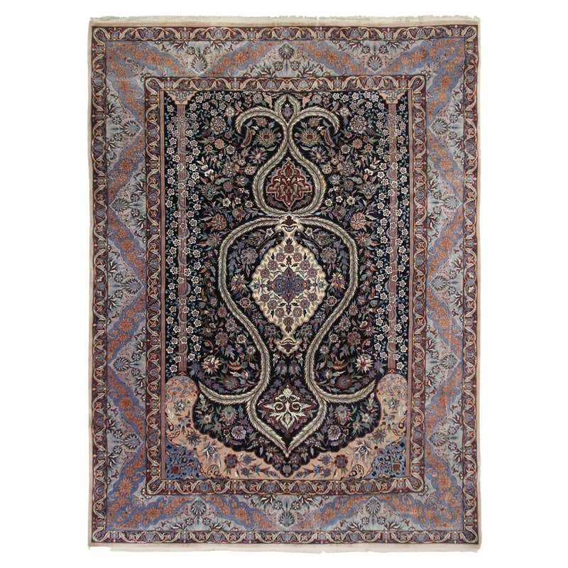 Extremely Fine Persian Habibian Wool and Silk Rug 5'4'' x 9'6'' For ...